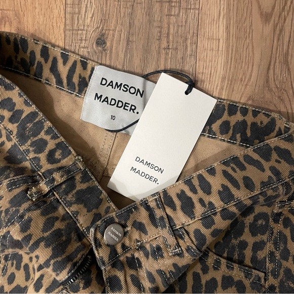 NWT Revolve Dio Cargo Jeans Leopard Damson Madder Leopard Print Pants UK 10 US 6 - Picture 8 of 12